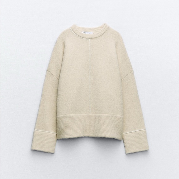 Zara Knit Sweater With Piping - Picture 5 of 14